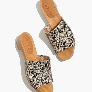 EUC Evelyn slide clog spotted calf hair SZ 8